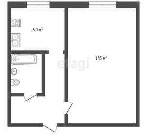 1-к квартира, вторичка, 30м2, 5/5 этаж