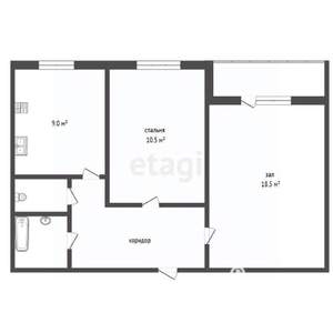 2-к квартира, вторичка, 51м2, 7/9 этаж