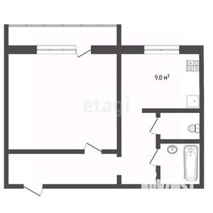 1-к квартира, вторичка, 34м2, 5/9 этаж