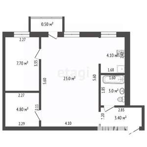 2-к квартира, вторичка, 46м2, 5/5 этаж