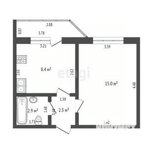 1-к квартира, вторичка, 29м2, 7/7 этаж