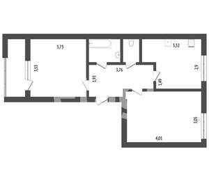 2-к квартира, вторичка, 45м2, 4/5 этаж