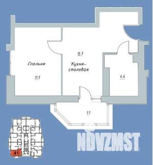 1-к квартира, вторичка, 33м2, 6/9 этаж