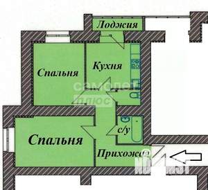 2-к квартира, вторичка, 55м2, 14/17 этаж