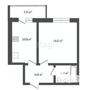 1-к квартира, вторичка, 33м2, 3/10 этаж