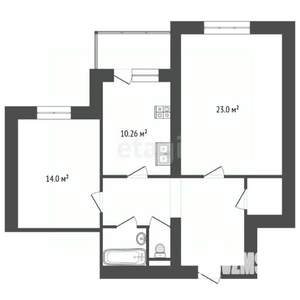 2-к квартира, вторичка, 65м2, 1/10 этаж