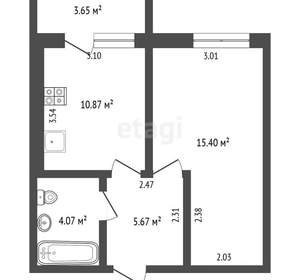 1-к квартира, вторичка, 36м2, 19/9 этаж