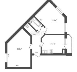 2-к квартира, вторичка, 65м2, 5/9 этаж