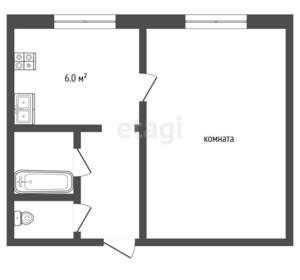 1-к квартира, вторичка, 36м2, 4/5 этаж