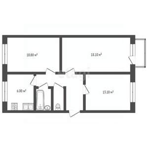 3-к квартира, вторичка, 62м2, 4/5 этаж