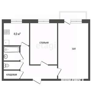 2-к квартира, вторичка, 44м2, 4/5 этаж