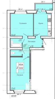 2-к квартира, вторичка, 61м2, 4/9 этаж