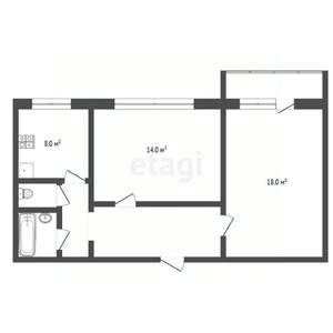 2-к квартира, вторичка, 53м2, 9/9 этаж
