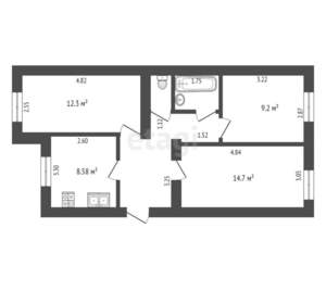 3-к квартира, вторичка, 59м2, 5/5 этаж