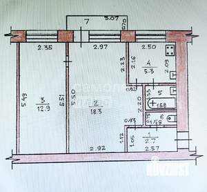 2-к квартира, вторичка, 43м2, 3/5 этаж