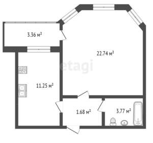 1-к квартира, вторичка, 43м2, 1/9 этаж