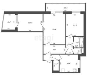 3-к квартира, вторичка, 62м2, 3/9 этаж