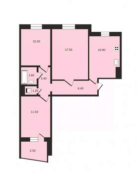 3-к квартира, вторичка, 64м2, 7/9 этаж