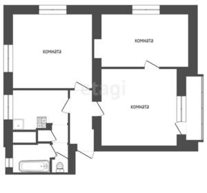 3-к квартира, вторичка, 66м2, 2/2 этаж