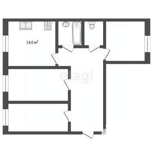 3-к квартира, вторичка, 78м2, 4/5 этаж
