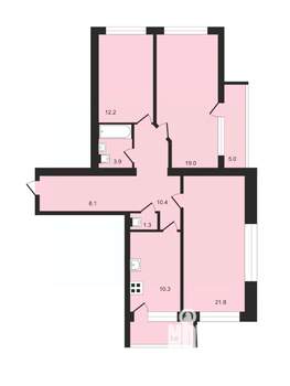 3-к квартира, вторичка, 90м2, 6/9 этаж
