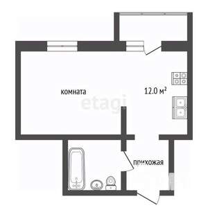Студия квартира, вторичка, 33м2, 7/9 этаж