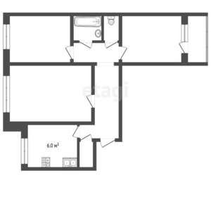 3-к квартира, вторичка, 64м2, 6/10 этаж