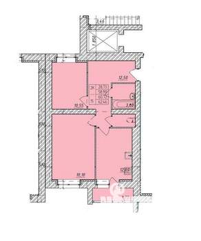 2-к квартира, вторичка, 62м2, 6/9 этаж