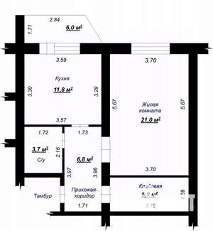1-к квартира, вторичка, 49м2, 9/10 этаж