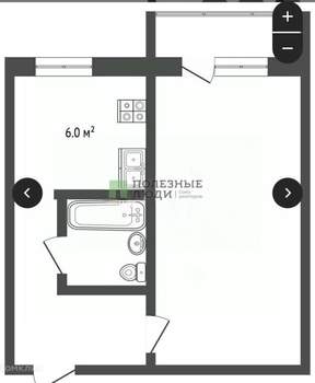 1-к квартира, вторичка, 31м2, 3/5 этаж