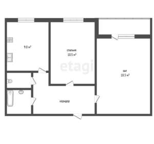 2-к квартира, вторичка, 51м2, 7/9 этаж