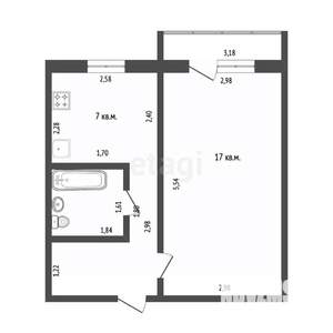 1-к квартира, вторичка, 30м2, 2/5 этаж
