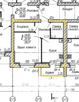 1-к квартира, сданный дом, 39м2, 7/9 этаж
