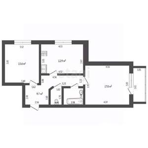 2-к квартира, вторичка, 59м2, 8/10 этаж