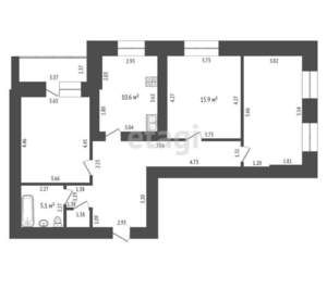 3-к квартира, вторичка, 88м2, 6/16 этаж