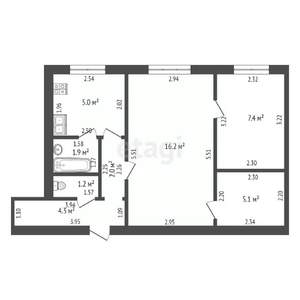 2-к квартира, вторичка, 43м2, 1/5 этаж