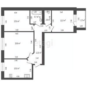 3-к квартира, вторичка, 76м2, 7/10 этаж