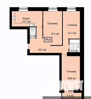 3-к квартира, вторичка, 91м2, 2/7 этаж