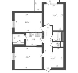 3-к квартира, вторичка, 68м2, 4/10 этаж