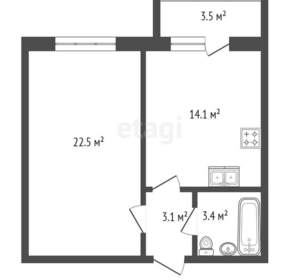 1-к квартира, вторичка, 44м2, 5/5 этаж