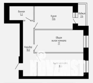 2-к квартира, вторичка, 64м2, 6/9 этаж