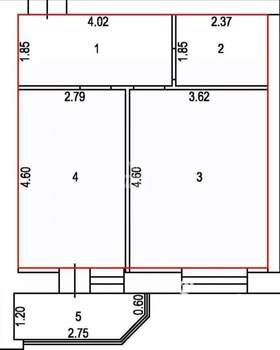 1-к квартира, вторичка, 45м2, 3/10 этаж
