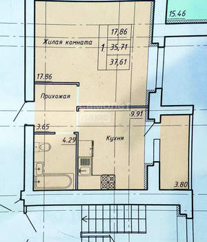 1-к квартира, вторичка, 38м2, 2/6 этаж