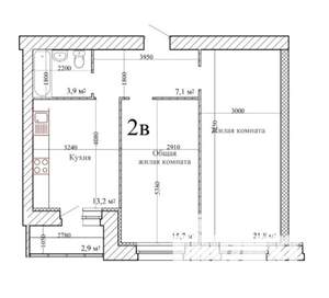 2-к квартира, вторичка, 65м2, 3/9 этаж