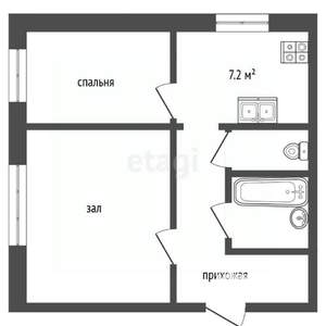 2-к квартира, вторичка, 45м2, 1/2 этаж