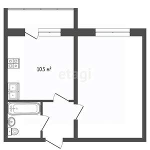 1-к квартира, вторичка, 36м2, 6/9 этаж
