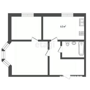 2-к квартира, вторичка, 44м2, 1/2 этаж