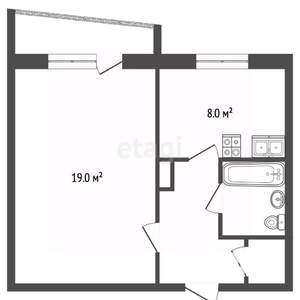 1-к квартира, вторичка, 37м2, 4/9 этаж