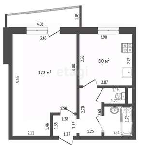 1-к квартира, вторичка, 34м2, 8/10 этаж