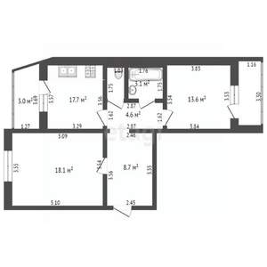 2-к квартира, вторичка, 62м2, 10/10 этаж